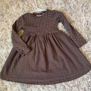 Zara Chocolate Brown Floral Knit Dress
